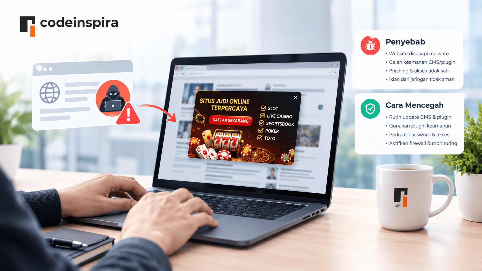 Website Tiba-tiba Berisi Iklan Judi Online? Ini Penyebab dan Cara Mencegahnya