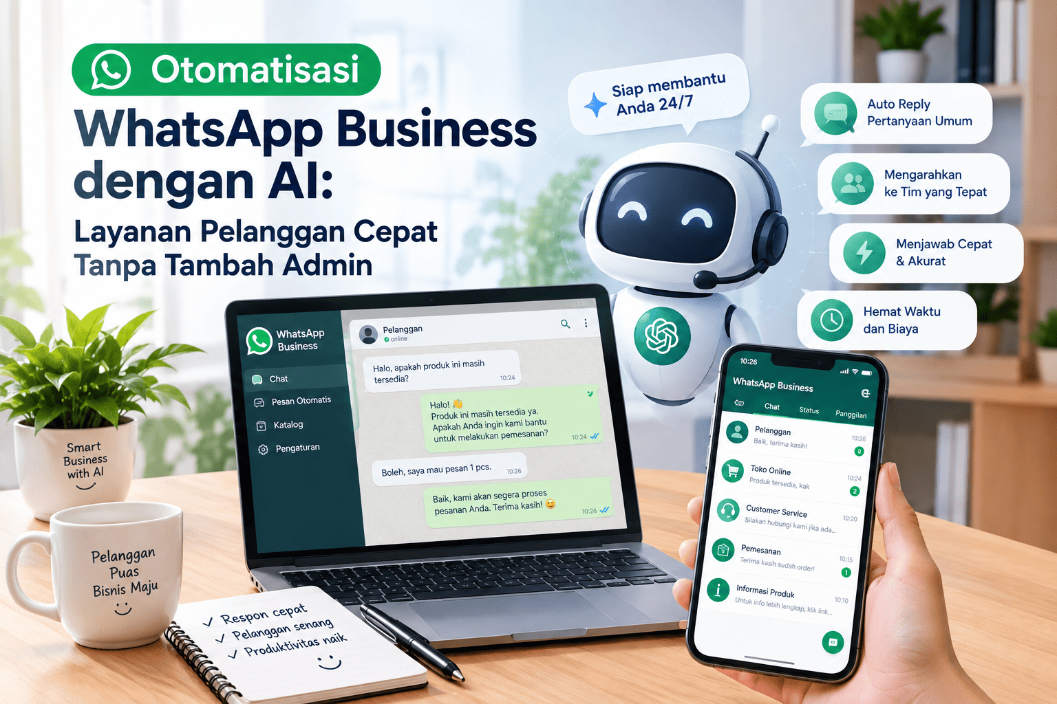 Otomatisasi WhatsApp Business dengan AI: Layanan Pelanggan Cepat Tanpa Tambah Admin